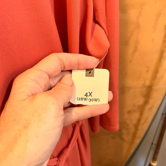 NWT,Terra & Sky, Deeper Pink Wrap-Around Dress, Absolutely Stunning! Size 4X - Picture 3 of 7